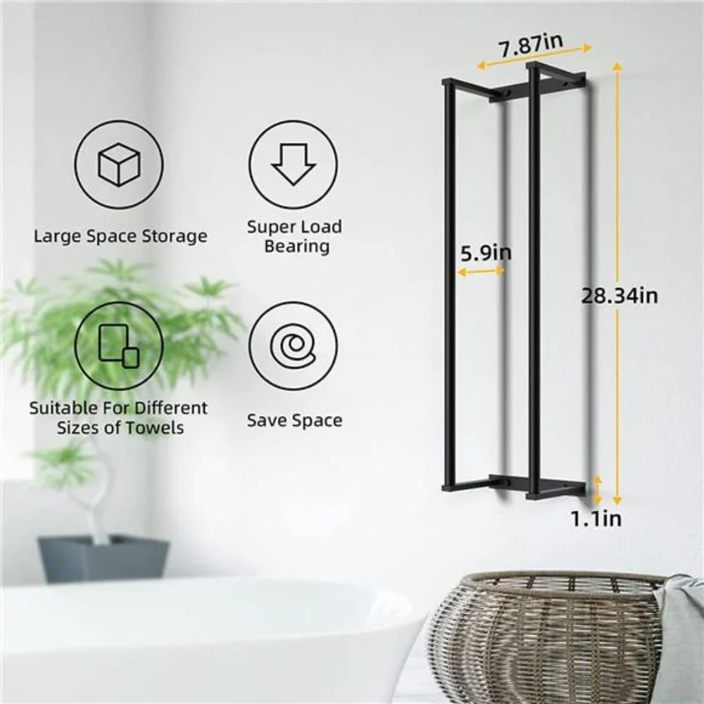 Towel Racks for Bathroom Wall Mounted, Stainless Steel Bath Towel Holder